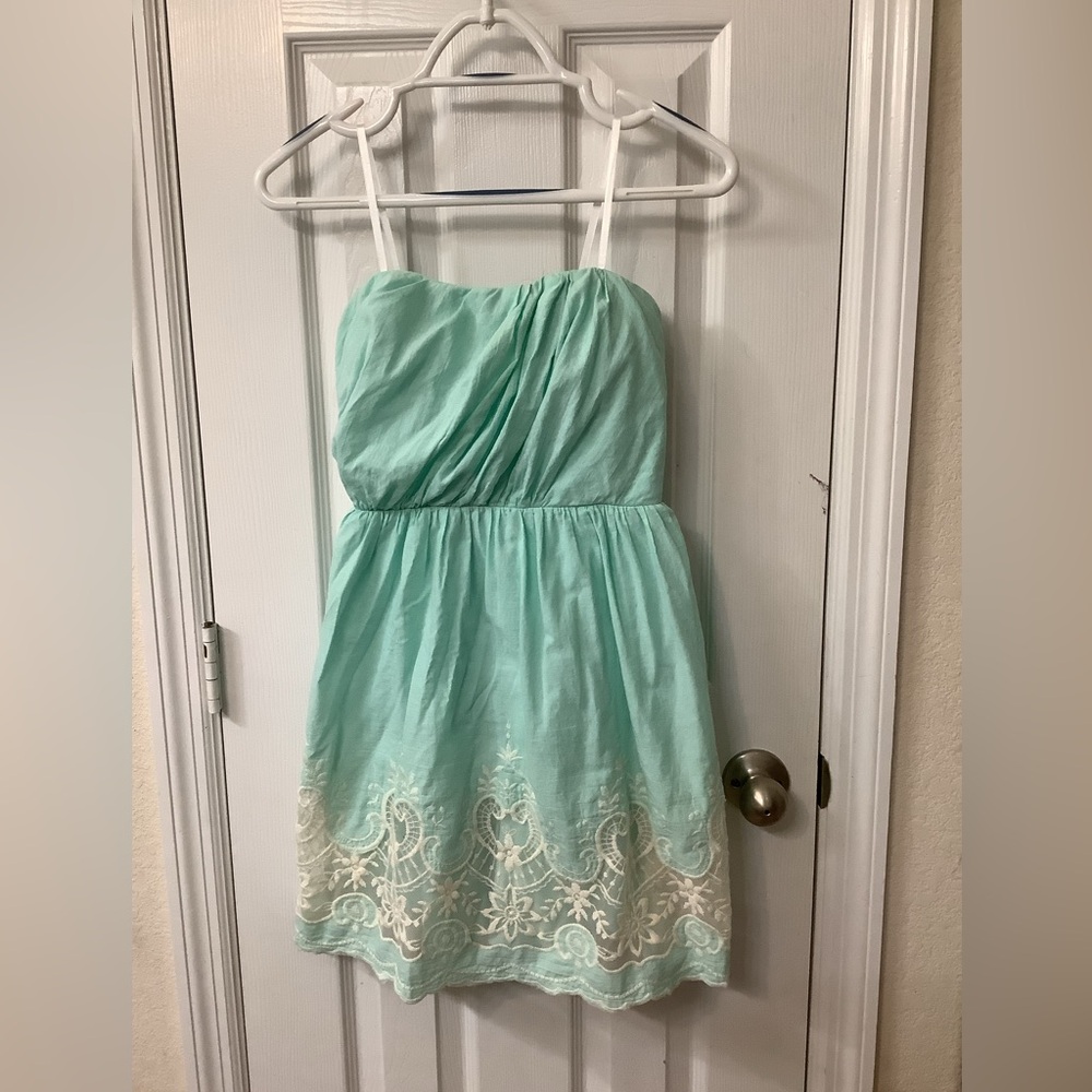Jodi Kristopher Size 1 Strapless Mint Green Short Dress